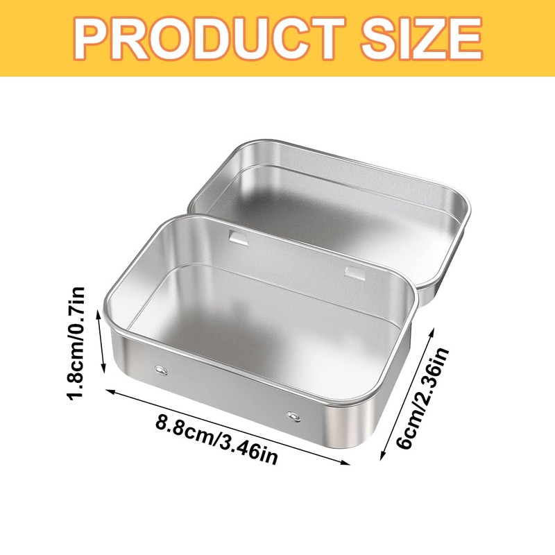 WeddHuis 6 pieces stainless metal containers, small tin boxes, metal