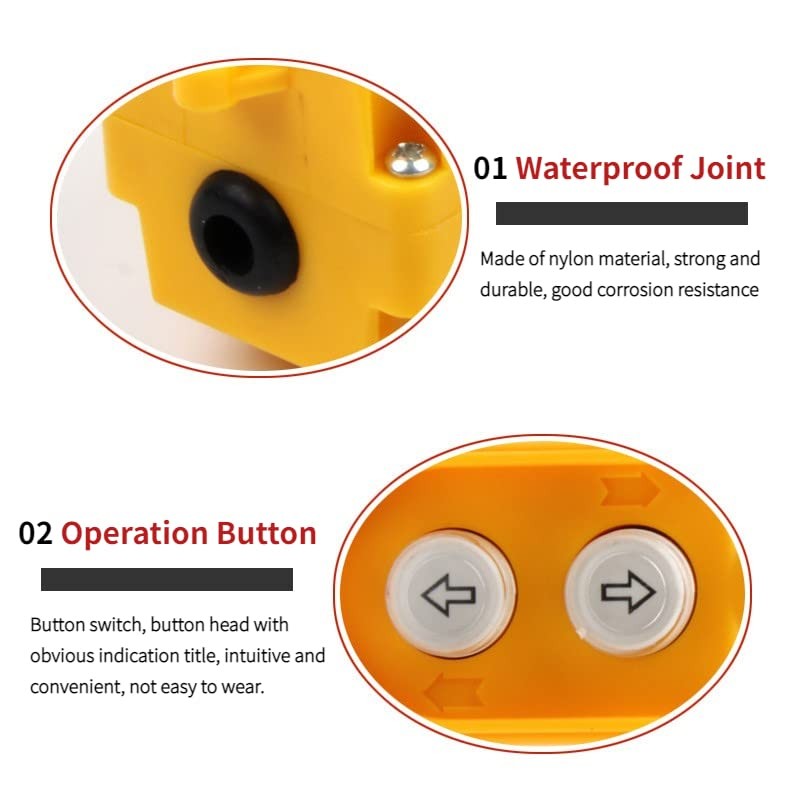 Walfront Crane Push Button Switch Up Down Hoist Self-Resetting with