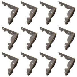 INCREWAY 12 Vintage Corner Protectors Retro Metal Corner Protectors Furniture Table Protector (Bronze)