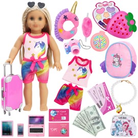 SOTOGO 34 Pieces Doll Care Set Dolls Feeding and Changing Accessories Set Dolls Accessories in Bag, Without Doll