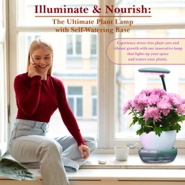 Dewilde Trading Co Plant Growing Light with Self-Watering Base, Adjustable Full Spectrum LED Lamp, 1-24 Hour Timer, Ideal for Outdoor or Indoor Plants, Convenient for Busy Professionals