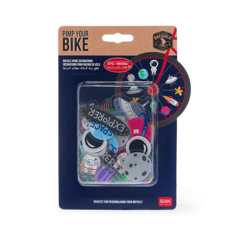 Legami - 30 Pieces Bicycle Spoke Decorations Easy to Attach