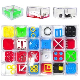 Pack of 24 3D Patience Games Mini Thinking Game, Toy Party Bag Children's Birthday, Patience Game Children Adults Skill Game - Promotes Concentration, Relieve Stress