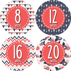 Weekly Pregnancy Growth Stickers | Week to Week Pregnant Expecting Photo Prop | Maternity Keepsake | Baby Bump | Weekly Stickers (Style 917)