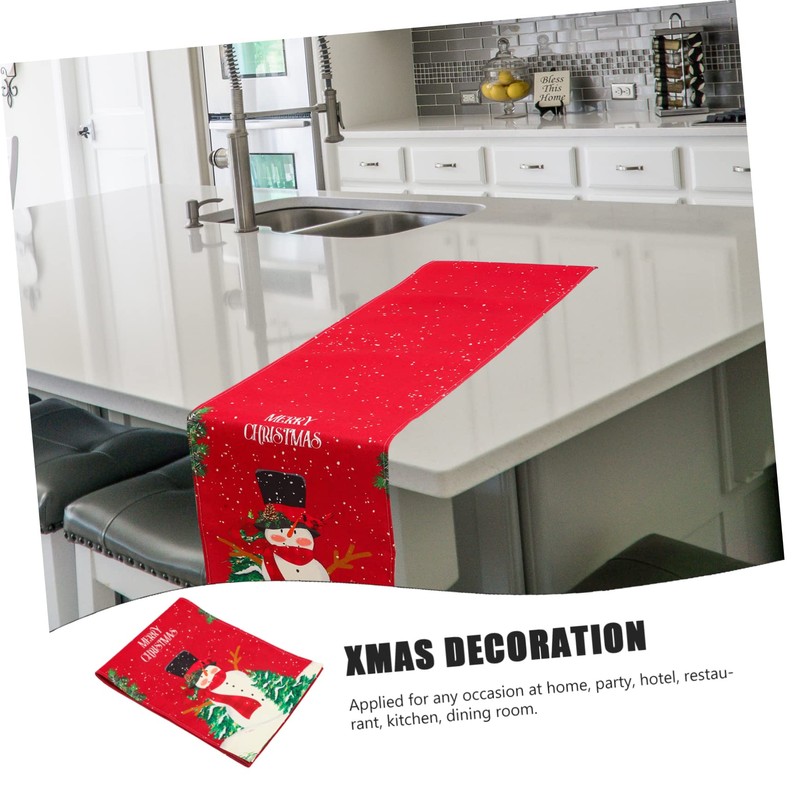 NOLITOY Christmas Style Table Runner Elegant Xmas Decorative Tablecloth for