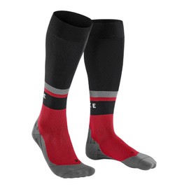FALKE RU Compression Energy M Kh Men's Running Socks Functional Material with Compression 1 Pair, Red Scarlet 8070 Stripe, 39-42