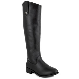 LONDON FOG Womens Irie Riding Boot, Regular and Wide Calf colors available Black 6.5