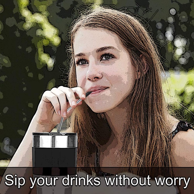Accmor 44 Pcs Reusable Straws Tips, Black Silicone Straw Tip