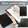Black Leather Folder, Portfolio with Clipboard Classic A4 Folder fit