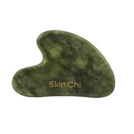 Skin Chi Gua Sha Face Massager - Jade, Rose Quartz & Stainless Steel - Facial Massager Tool - Anti Ageing, Puffiness Reduction, Lymphatic Drainage