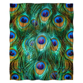 Levens Peacock Feathers Blanket Gifts for Girls Women Men Decor for Home Bedroom Living Room Sofa Office, Soft Cozy Fuzzy Lightweight Throw Plush Blankets Green 50"x60"