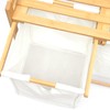 Bamboo Laundry Basket Laundry Hamper with 2 Removable Sliding Bags