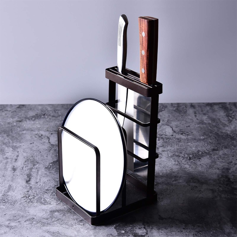 VANRA Metal Steel Cutting Board Holder Knife Block Kitchen Organizer