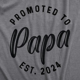Mens Promoted to Papa 2024 Tshirt Funny New Baby Family Graphic Tee Mens Funny T Shirts Dad Joke T Shirt for Men Funny Grandpa T Shirt Novelty Tees for Men Dark Grey M