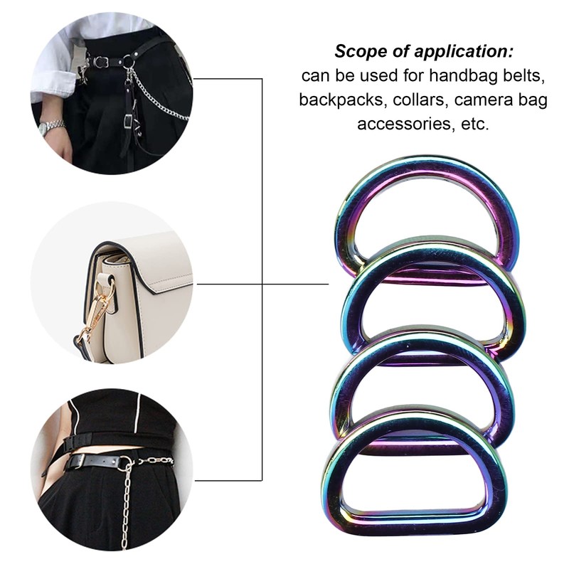Pack of 10 D-rings, zinc alloy, reliable horseshoe shaped D-rings,