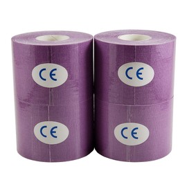 Tape Me Away Kinesiology Tape (4 rolls) Purple Flexible Stretch Sticky Waterproof 5CM x 5M (16ft!)