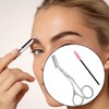Stainless Steel Eyebrow Scissors, Eyebrow Trimmer Scissors with Comb Professional