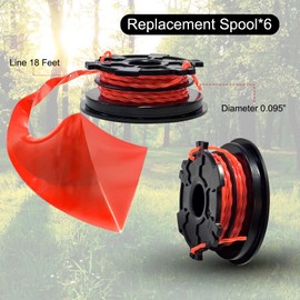 texasrun 753-1156 0.095" 18ft Dual Trimmer Line Compatible with MTD 791-180120 753-1223 953-1156 753-1156 753-06707 49U1341L063 49U3578P953 Troy-Bilt TB252S TB22EC Small Bump Heads (6 Pack)