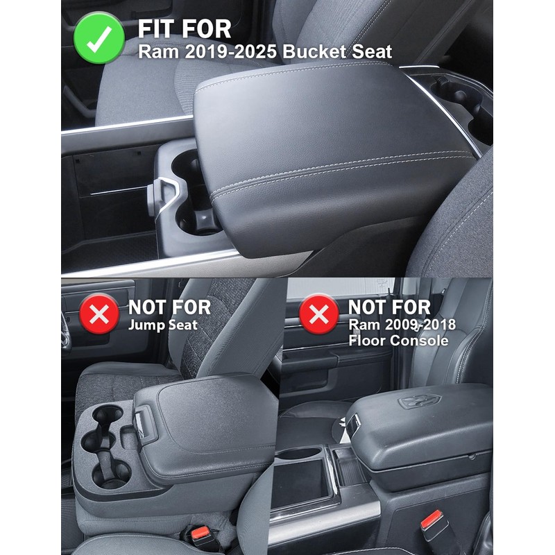 KBH Center Console Armrest Cover for Dodge Ram 1500 2500
