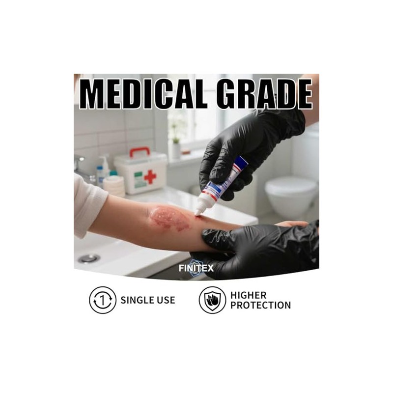 FINITEX Black Nitrile Disposable Exam Gloves - Powder-Free & Latex-Free