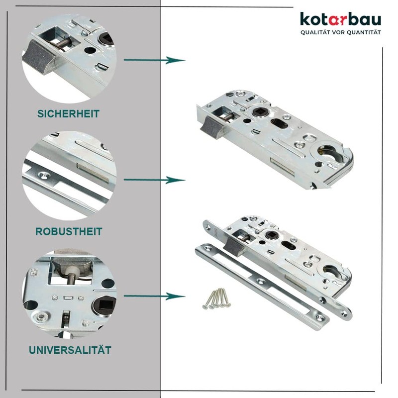 KOTARBAU Mortice Lock 90/40 mm for Profile Cylinder Universal PZ