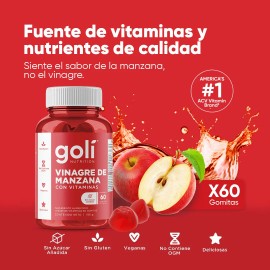 Goli Nutrition - Vinagre De Manzana 60 Gomitas - Vitaminas