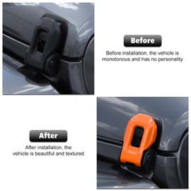 RT-TCZ Hood Latch Cover Exterior Hood Lock Brackets ABS Decoration Accessories for Jeep Wrangler JL JLU & Gladiator JT 2018-2022,2PCS (Orange)