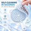 Bear-Shaped Self Cleaning Hair Brush, Curved Vented Design, Blue