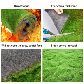 YIQIFLY Simulation Artificial Moss Mat Fake Grass Rug DIY Synthetic Turf Lawn Carpet for Wedding Home Backyard Balcony Indoor Outdoor Decor (Color : Green, Size : 1x1m(3.2x3.2ft))