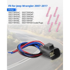 Tail Lights Connector Fit for Jeep Wrangler 2007 2008 2009 2010 2011 2012 2013 2014 2015 2016 2017，for 55077890AC 55077890AD Pigtail Plug Wiring Harness