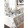 Lex's Linens Christmas Tablecloth with a Silver Lurex Christmas Forest
