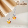 MEDWISE Amber Leverback Earrings S925 Sterling Silver Vine 8mm Amber