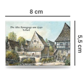VALDEIG Fridge Magnet Old Erfurt, The Old Synagogue Around 1340, Picture Retro Decoration Vintage, Souvenir Germany, Fridge Magnets, Fridge Magnets, Fridge Magnets for Mini Magnetic Board, Germany,