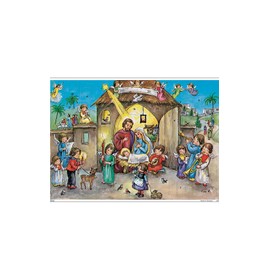 Alexander Taron 10032 Korsch Advent-Nativity Scene-8" H x 11.5" W x .1" D, Gray