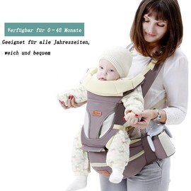 Baby Carrier Hip Seat for Newborns, 3-in-1 Baby Carrier, Ergonomic, Breathable, Soft, Baby Belly Band Suitable for Babies Aged 0-48 Months, Maximum Load Capacity 25 kg, Dark Blue