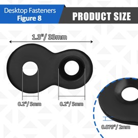 Hordion 40pcs Figure 8 Fastener Table Top Fasteners, Heavy Duty Desk Top Fastener Clip Tabletop Connector Bracket, Black