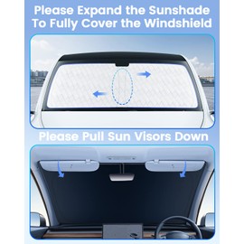 KUST - Parasol de parabrisas para Honda CR-V 2023 2024 2025 CRV Parasol frontal plegable más grueso de 5 capas de bloqueo de calor y rayos UV