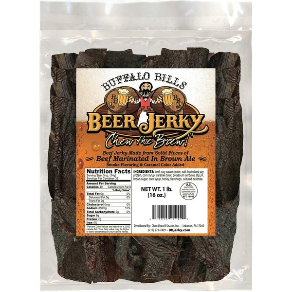 Buffalo Bills 16oz Premium Beer Jerky Pieces (beef jerky marinated in Honey Brown Ale)