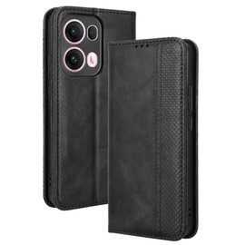 HAOYE Leather Case for OPPO Reno 13 Pro (Reno13 Pro) 5G Case, Retro Style PU/TPU Folio Wallet Case, Premium Folio Cover with [Card Slots] and [Kickstand]. Black