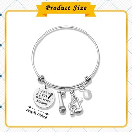 Jielahua Singer Gift Jewelry Music Lover Bracelet Music Themed Gifts for Women Music Teacher Gift Music Gifts Birthday Gifts for Family Friends BFF Singing Birthday Gift Music Party Favors