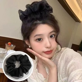 ALLVD Elegant Silk Chiffon Set of 3 Scrunchies Hair Accessories Casual Trend Adult Cute Gift