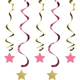 Creative Converting One Little Star Girl-Dizzy Danglers, Multi Sizes, Pink & Gold