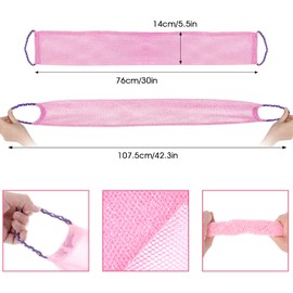 2 Pieces African Exfoliating Net, African Net Sponge Exfoliating Back Scrubber for Shower African Long Net Shower Sponges Exfoliating Loofahs for Women Men Body Washing Accessories