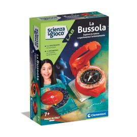 Clementoni - Children's Compass - Science and Game Laboratory - Compass and Orientation - Scientific Experiments for Children 7 Years, Italian Version, Made in Italy, 19376