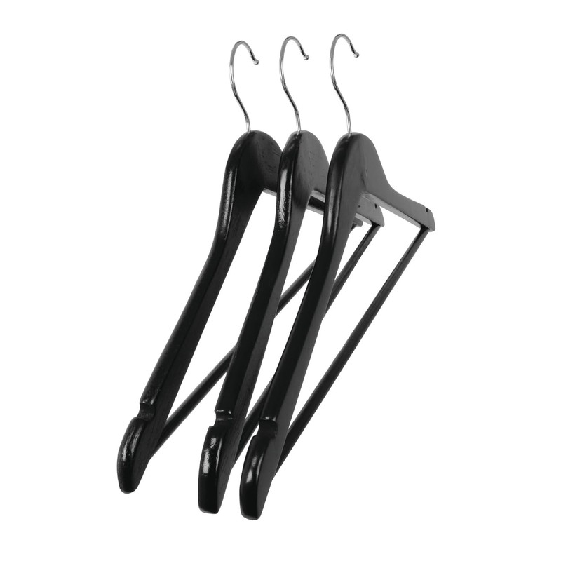 HOME It® 3 Pack 43cm Black Slotted Trouser Bar Hangers