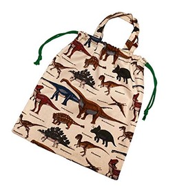 erkaneko Layla Bag Store Gymnastics Clothing, Dressing Bag, Dinosaur Beige, Handle Included, Drawstring, beige
