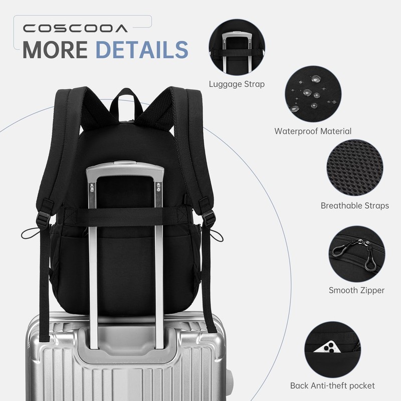 COSCOOA 40x30x15cm Personal Item Travel Backpack,16"x12"x6" Small Carry-On Bag 20L,