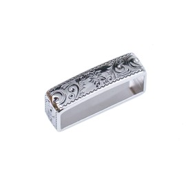 DJCAIZYY Belt Loop Keeper 1 1/2" (38mm-40mm) Western Leather Belt Buckle Accessories Flower Style Bright Silver