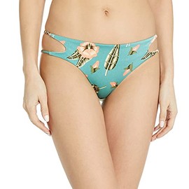 RVCA Women's Standard South Swell Medium Bikini Bottom, Blue, Large