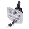 Trailer Door Latch T Handle with 2‑Key Stainless Steel Chrome
